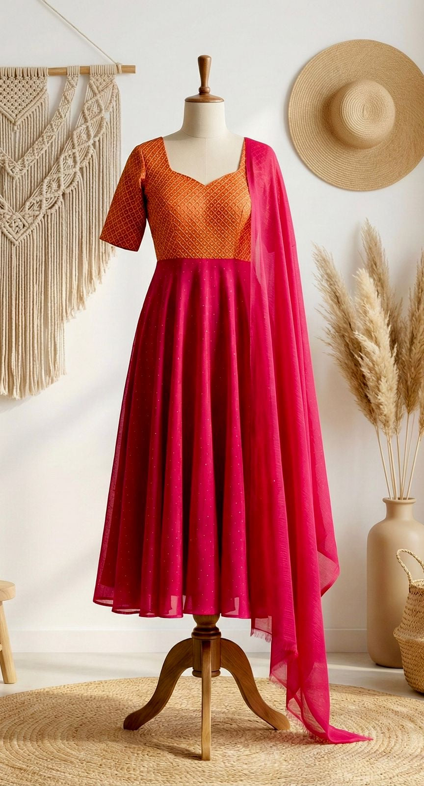 DIVA ORANGE RANI ANARKALI SUIT