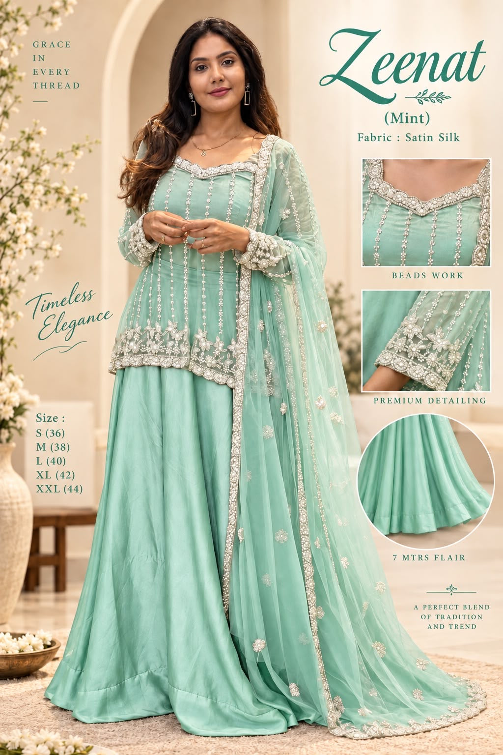 Zeenat Mint Lehenga