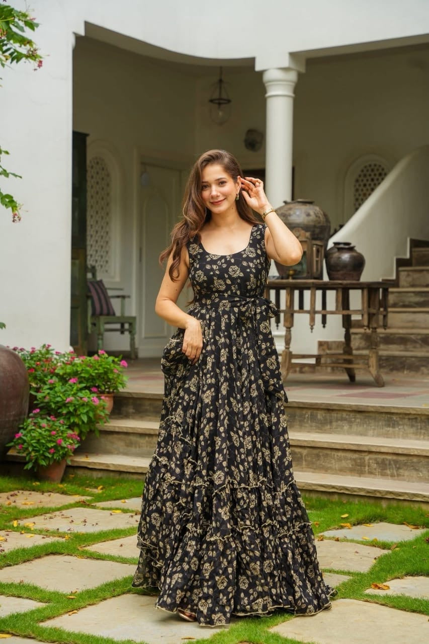 Midnight Petal Maxi