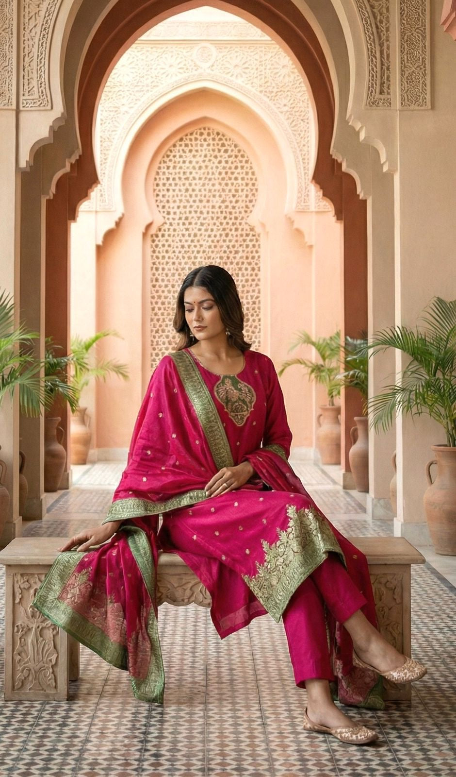 Meenakshi Rani Pink Suit