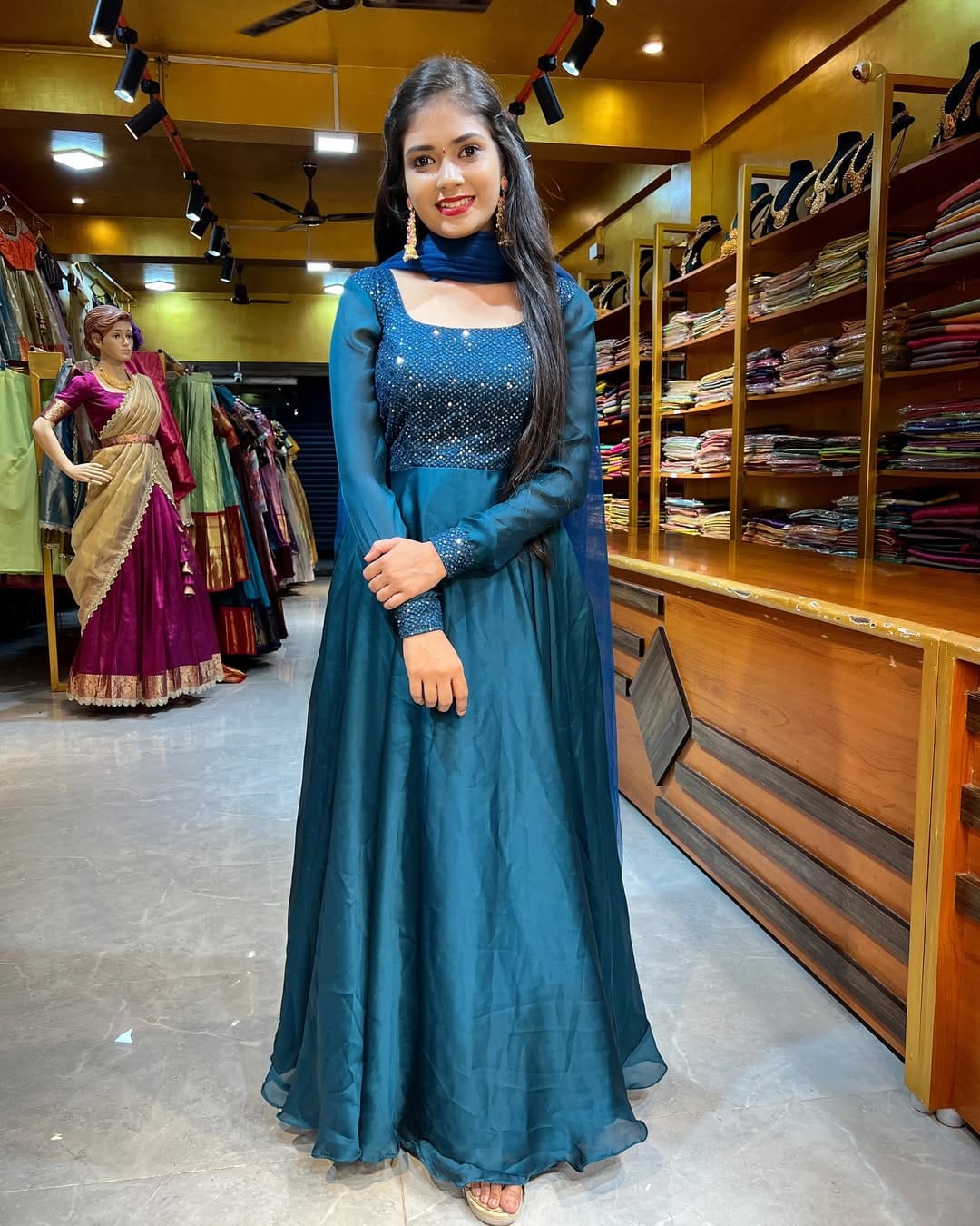 Teal Blue Prisha - Vedhika Fashion