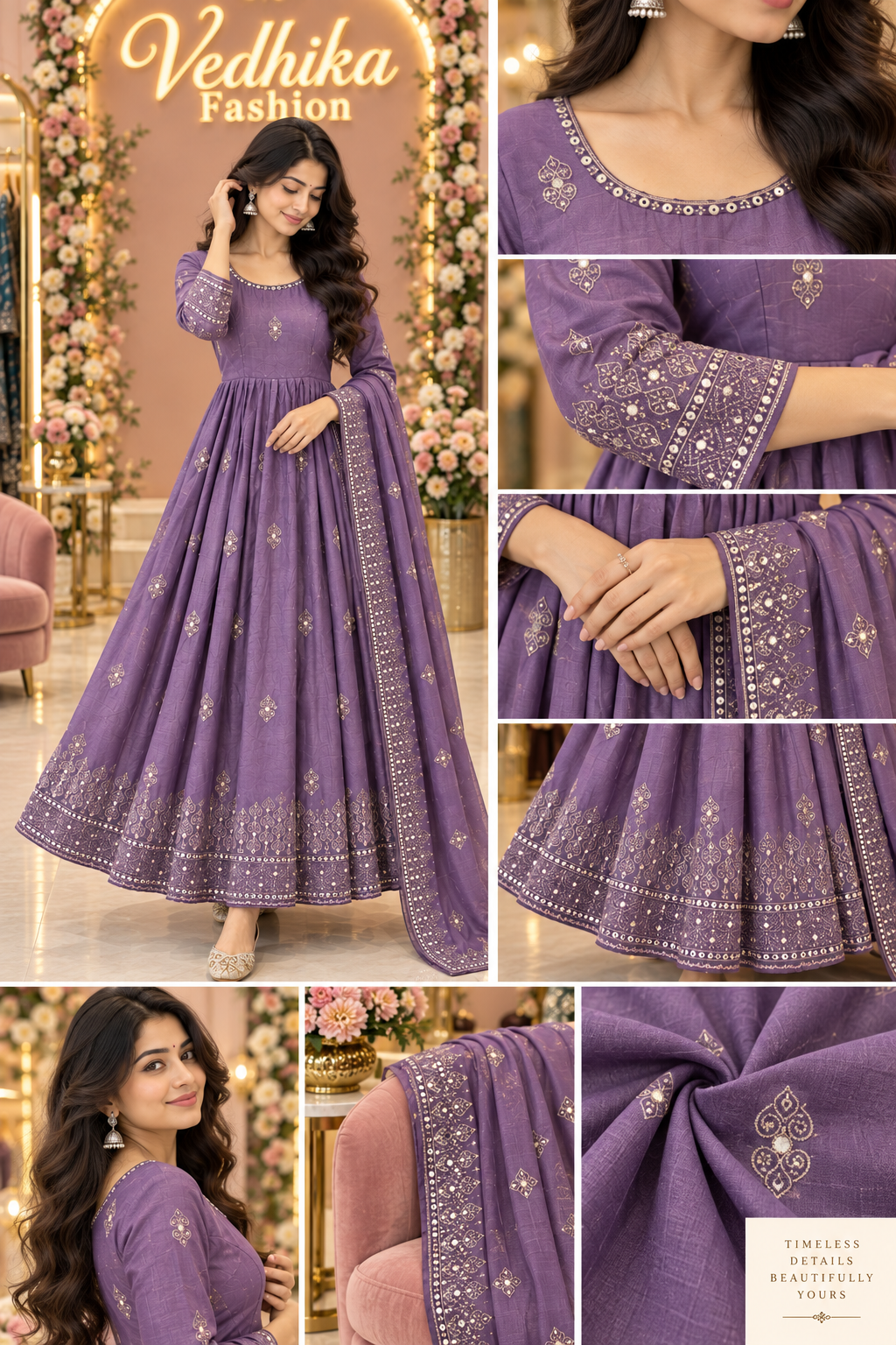 NIYATI LAVENDER ANARKALI SUIT