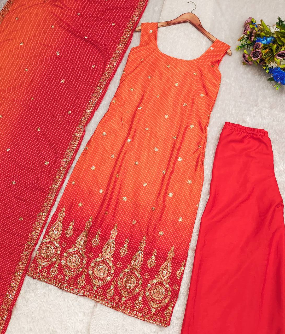 SAFFRON BANDHEJ SET