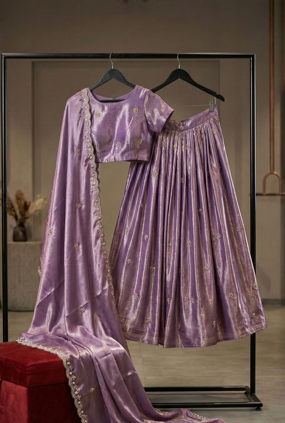 Beaded Blossom Lavender Lehenga