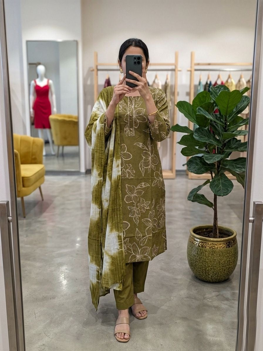 ARAVALI OLIVE KURTA SET