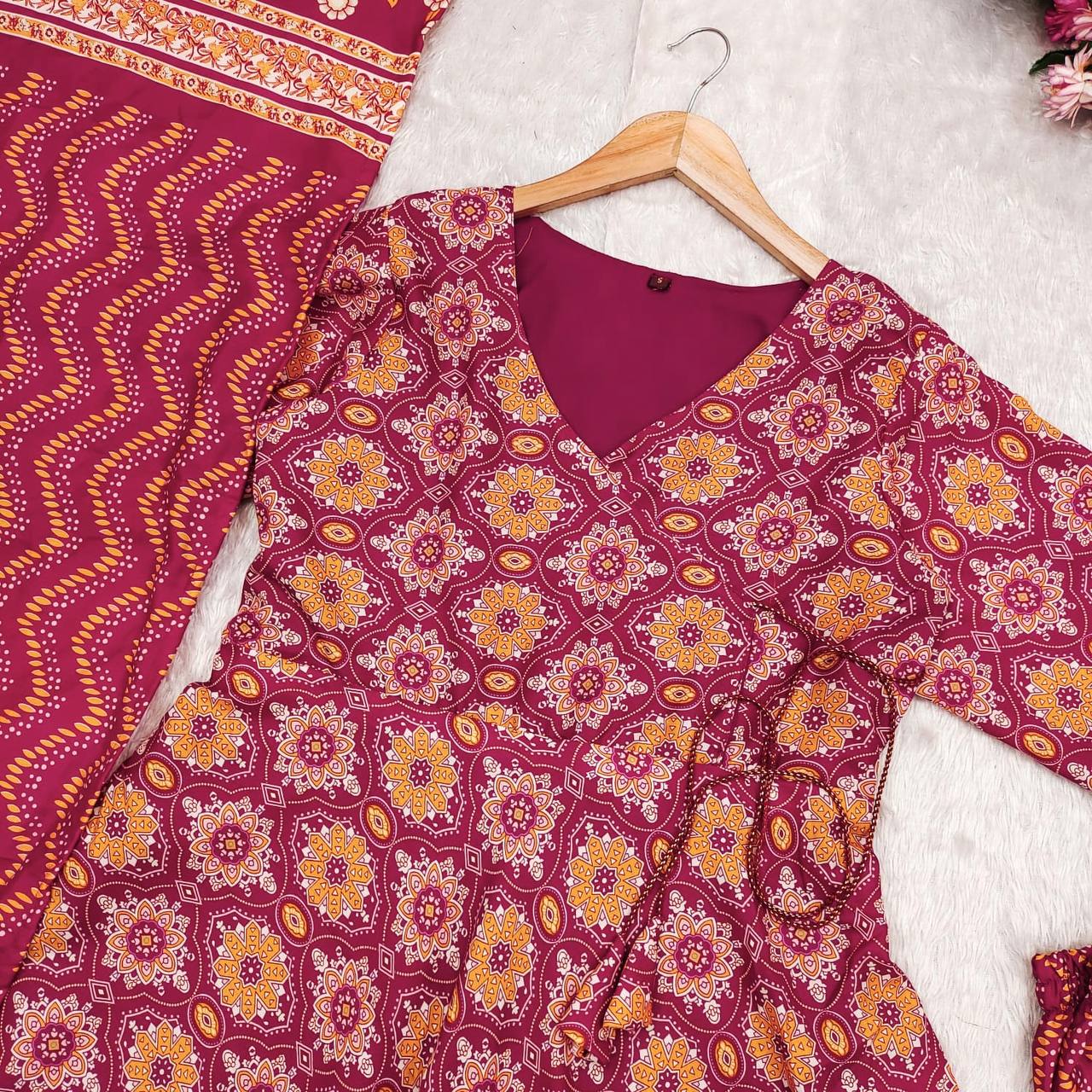 WINE SHIBOORI SUIT - Vedhika Fashion