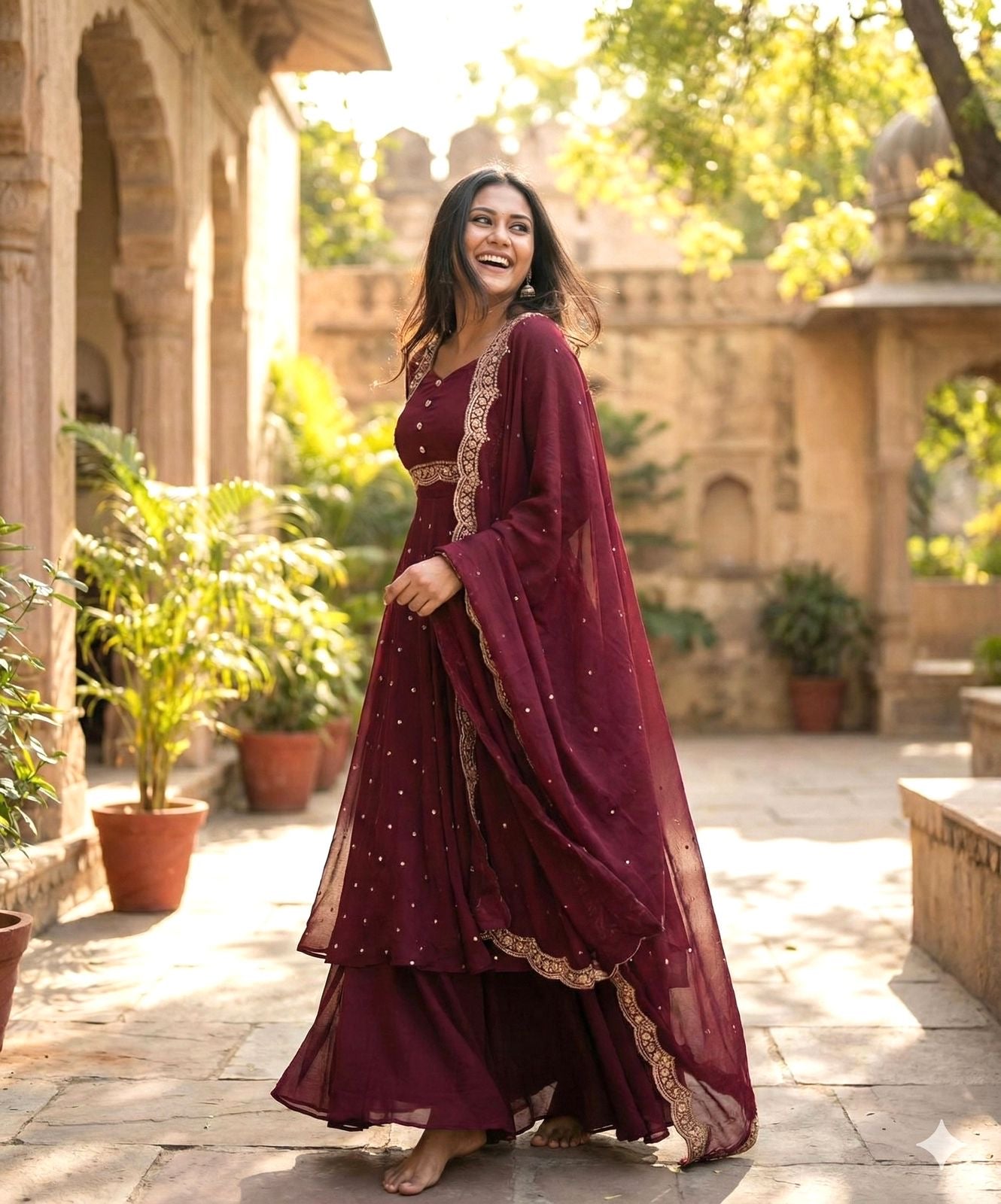 Vedhika Wine Suit