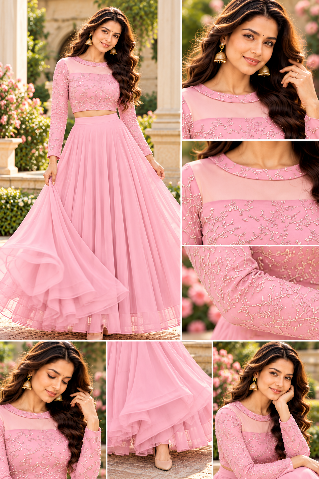 ISHIKA BABYPINK ANARKALI SUIT