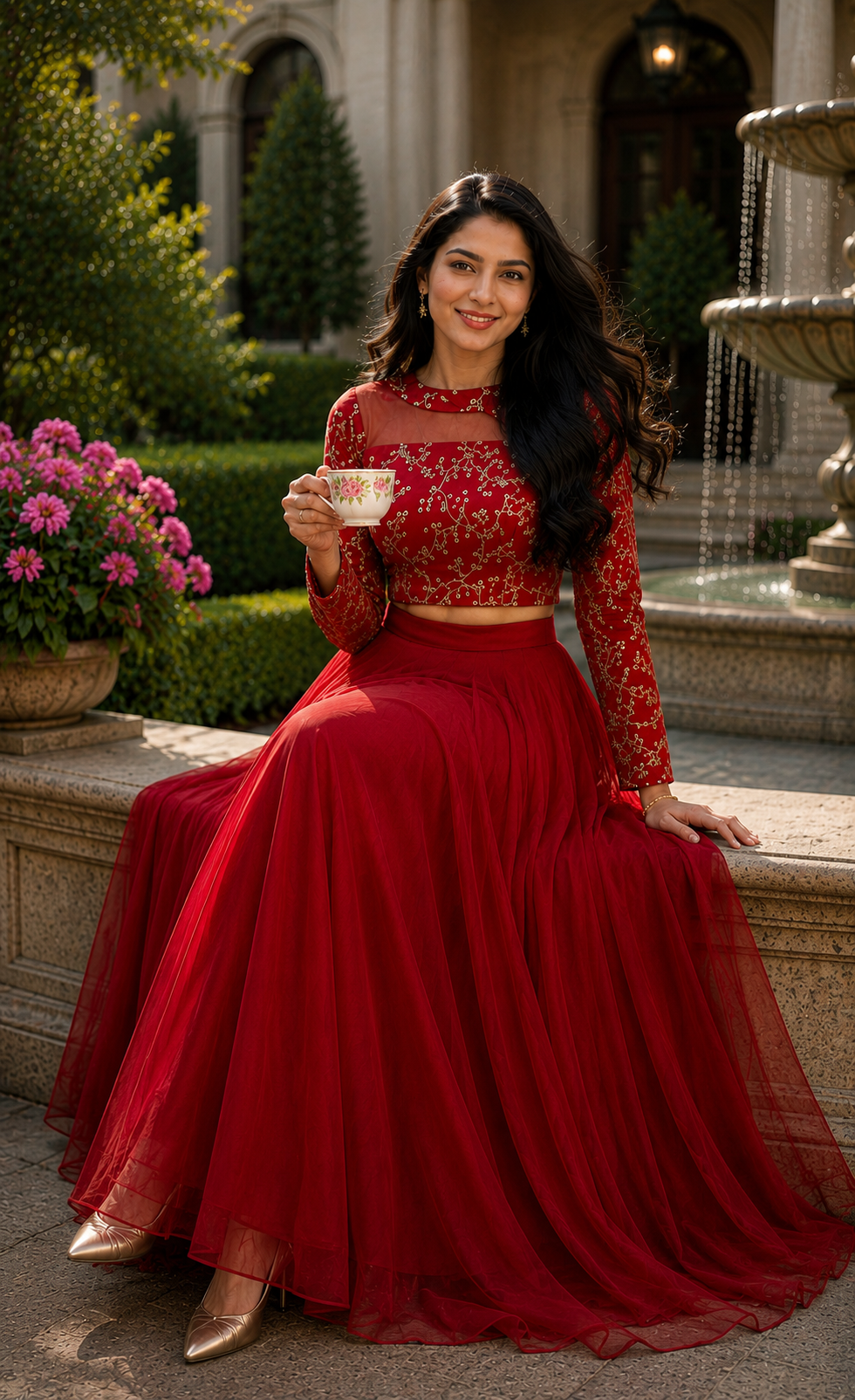 ISHIKA RED ANARKALI SUIT