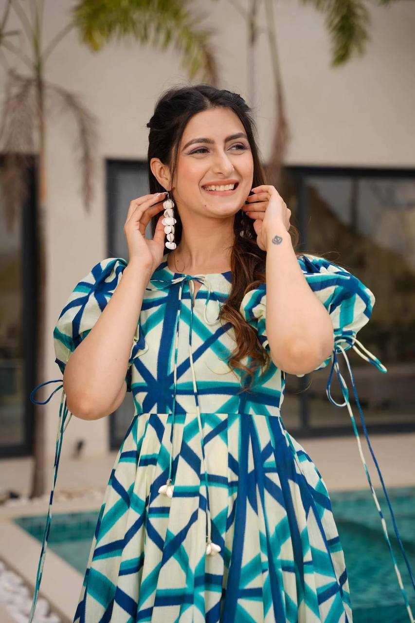 SAJDA BLUE MAXI - Vedhika Fashion