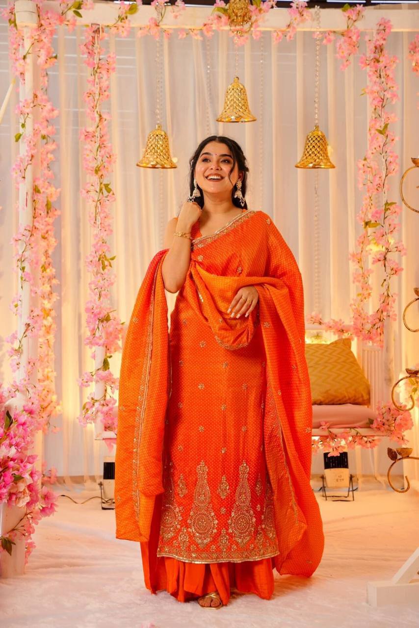 SAFFRON BANDHEJ SET