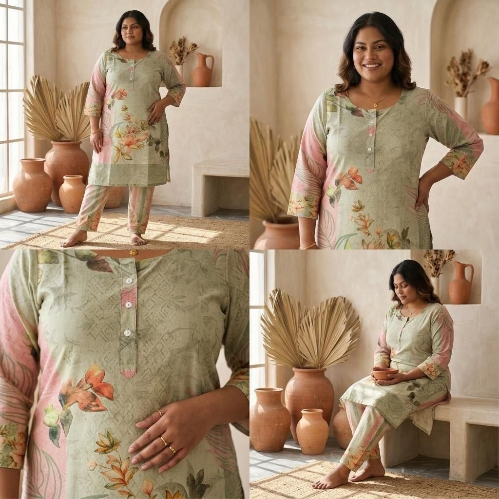 Plus Size Nirvana Green Cord set