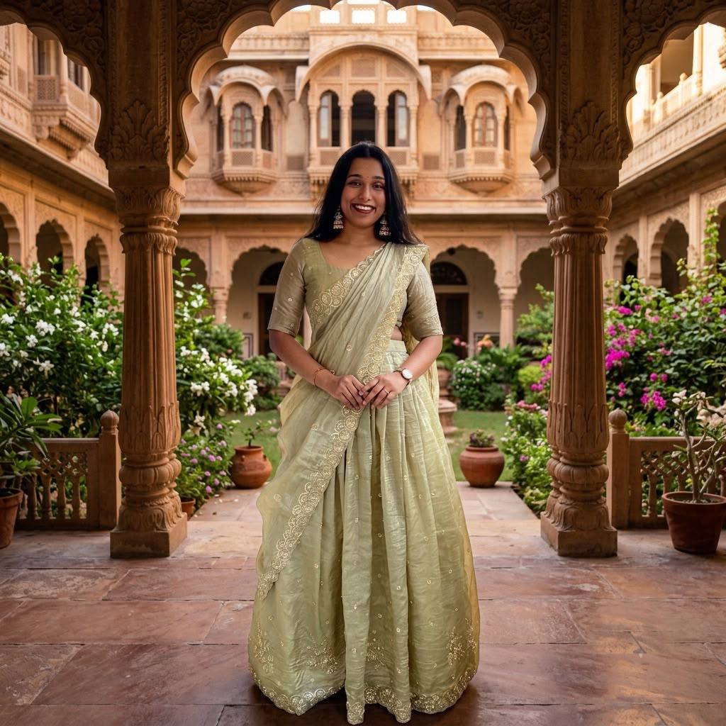 GULNAAR PISTA LEHENGA