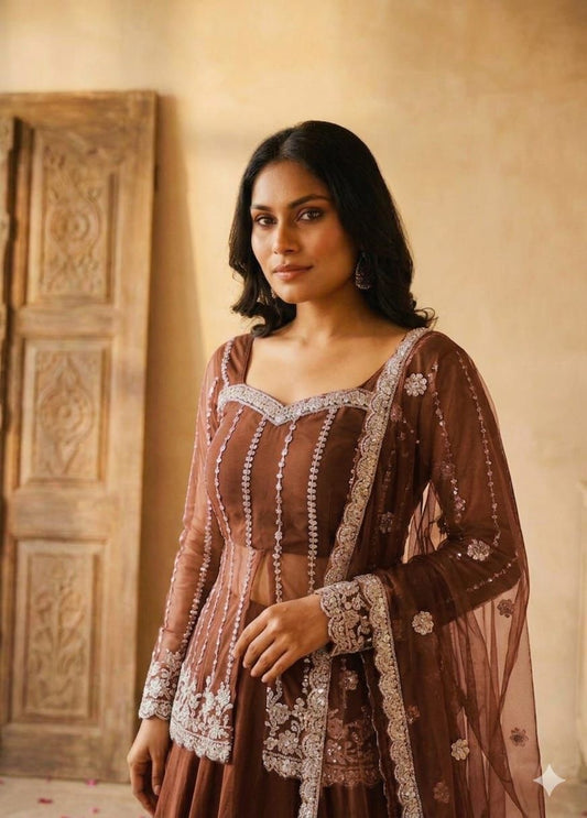 Zeenat Rust Lehenga