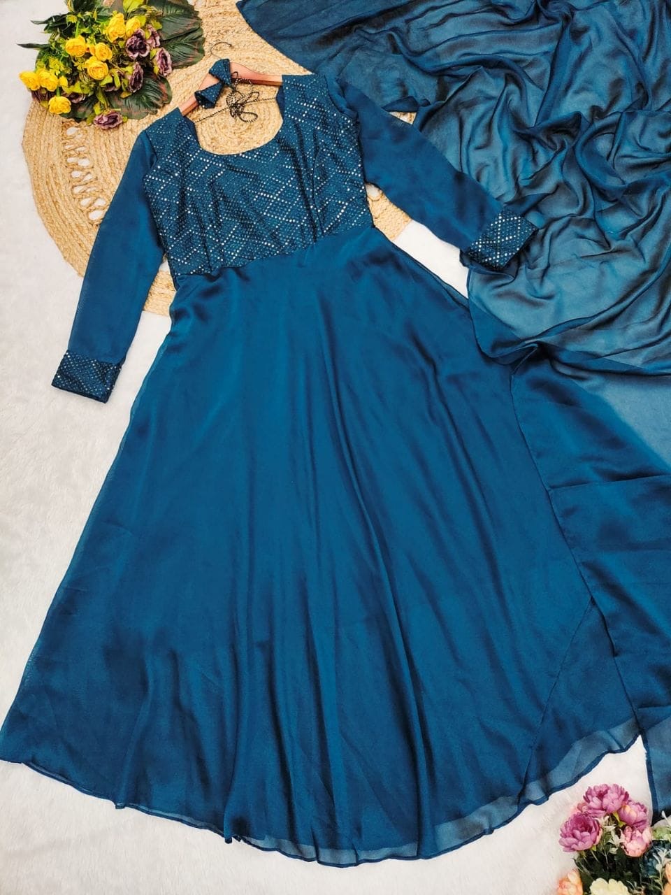Teal Blue Prisha - Vedhika Fashion