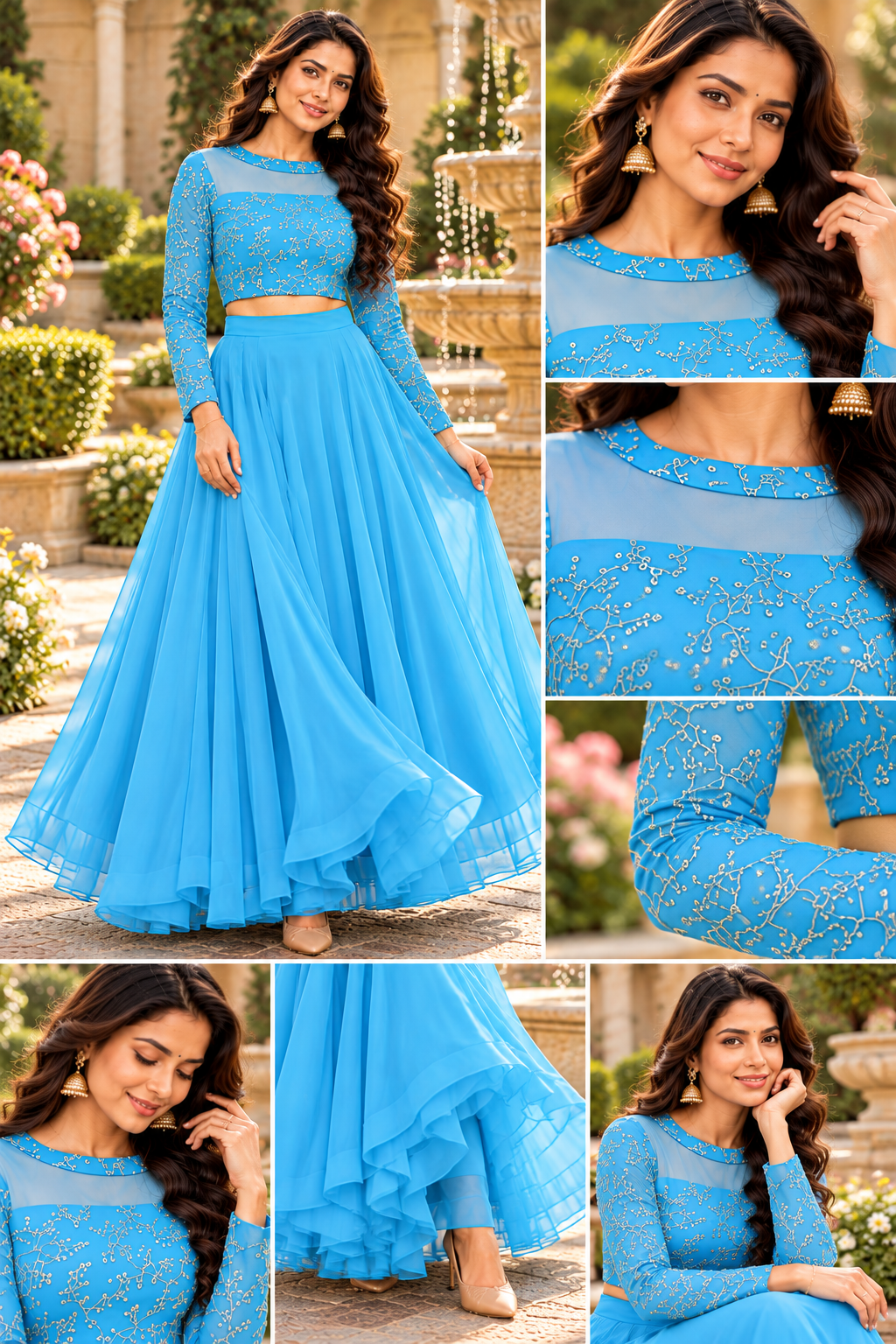 ISHIKA SKYBLUE ANARKALI SUIT