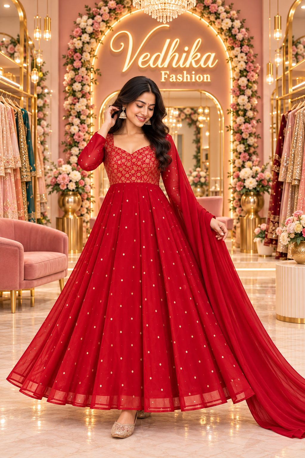 PAKHI RED ANARKALI SUIT