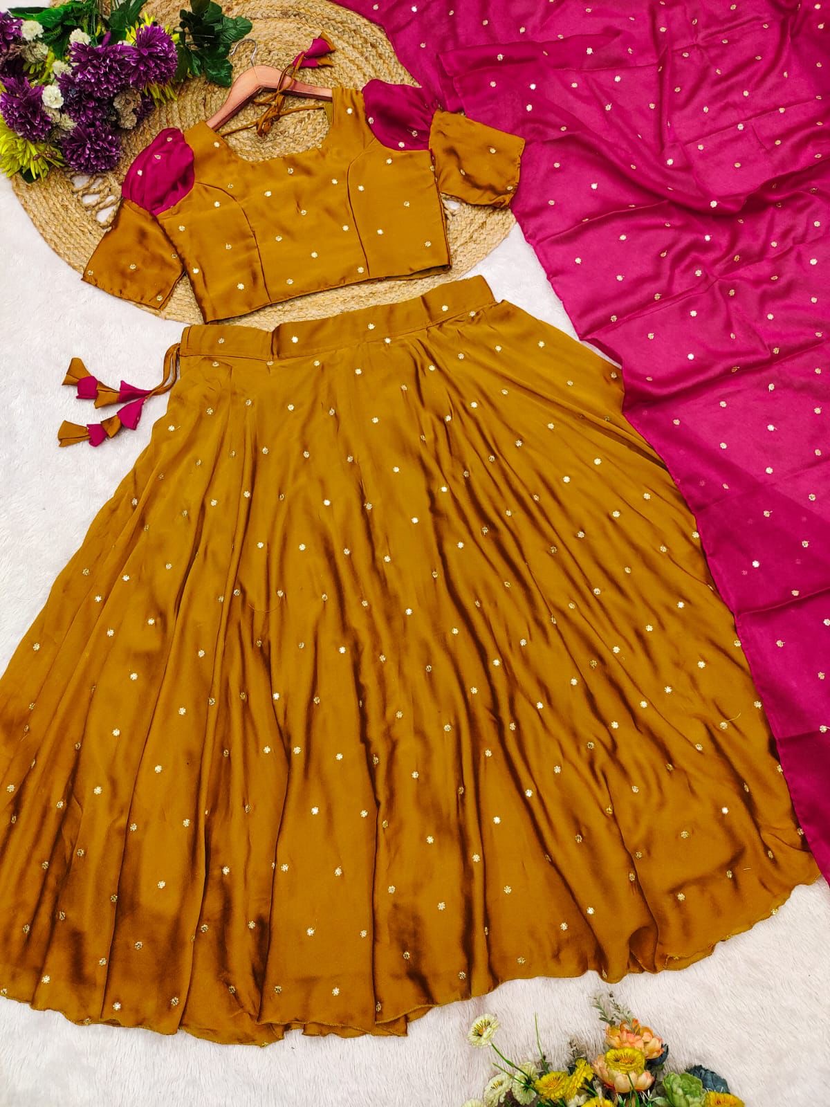 Mustard Gold Rani - Lehenga