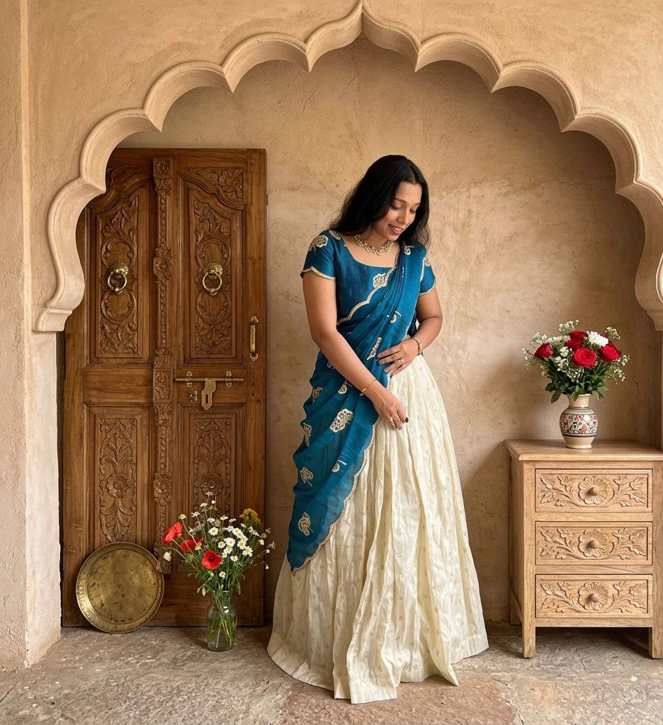 Kanchi Teal Lehenga
