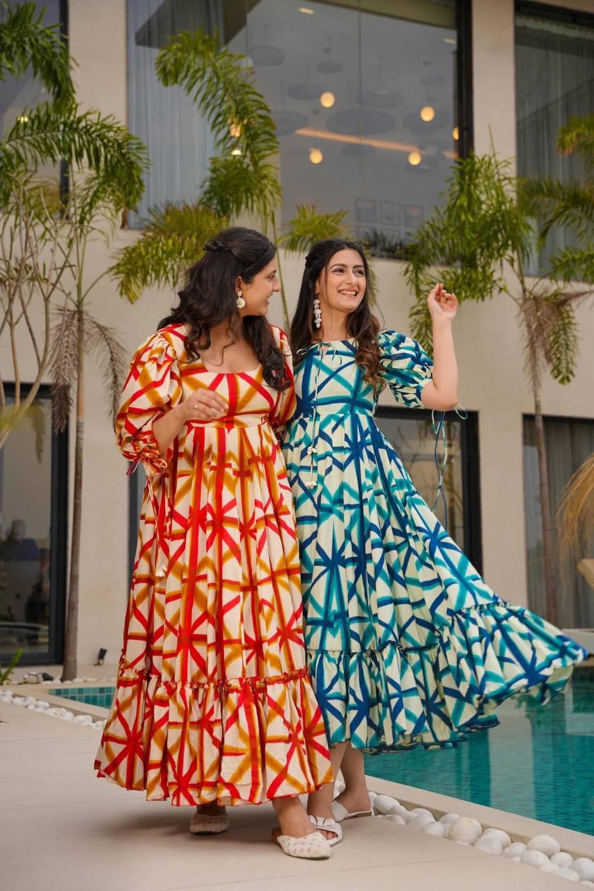 SAJDA ORANGE MAXI - Vedhika Fashion