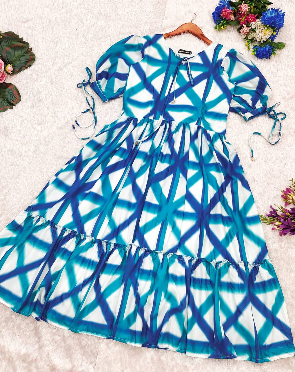 SAJDA BLUE MAXI - Vedhika Fashion