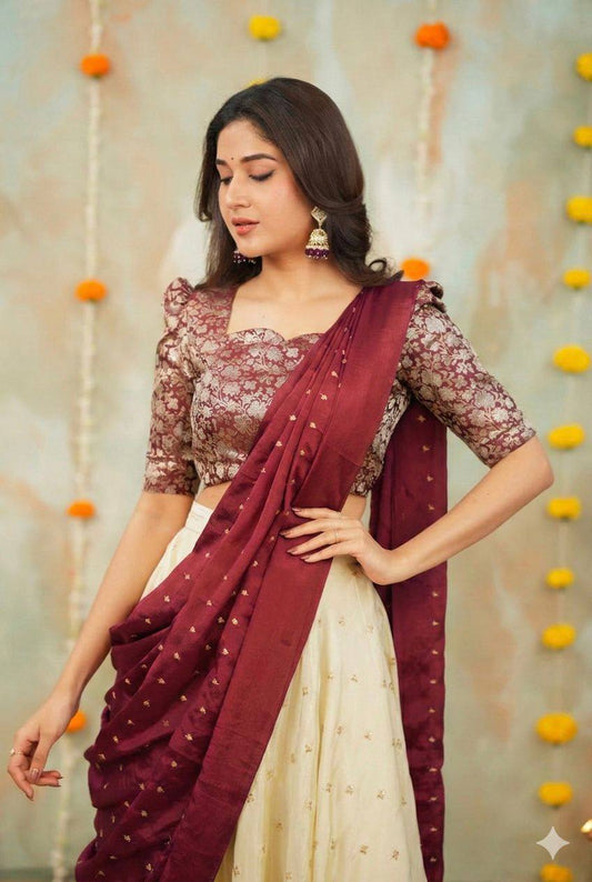 Berry Cream Lehenga