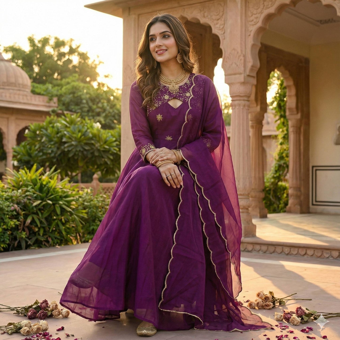 YAMINI WINE ANARKALI SUIT