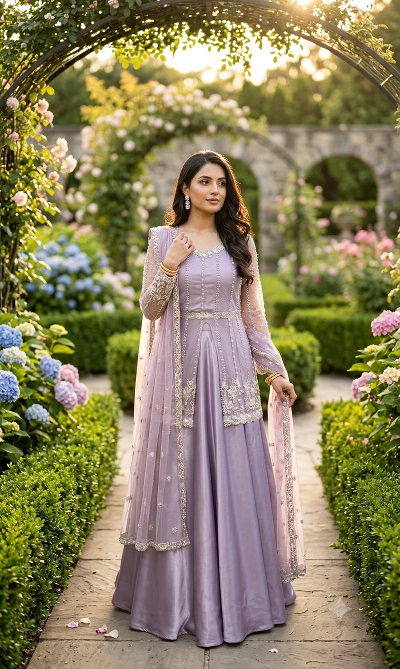 Zeenat Levender Lehenga