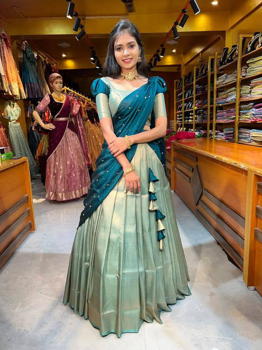 Indriya Teal Lehenga
