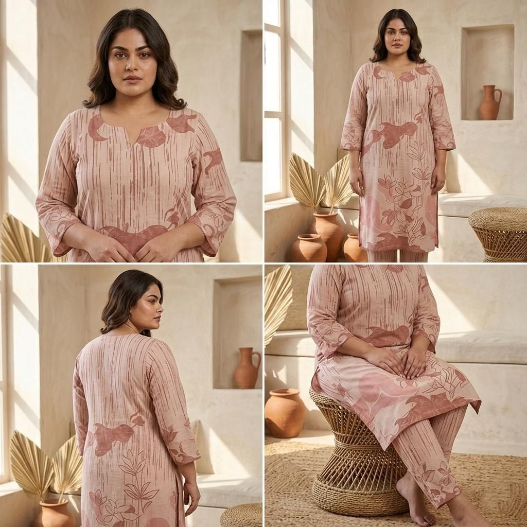 Plus Size Nirvana Pink Orange Cord Set