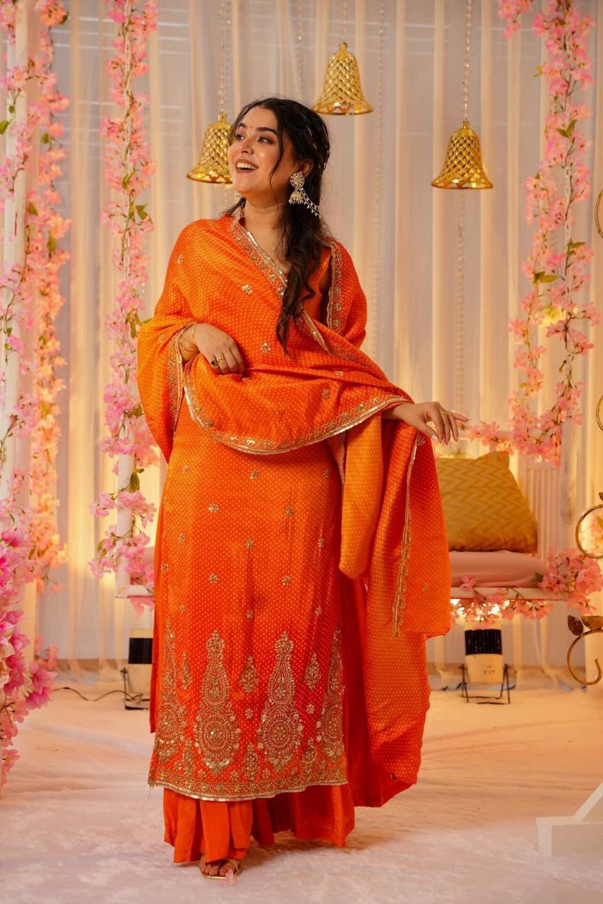 SAFFRON BANDHEJ SET