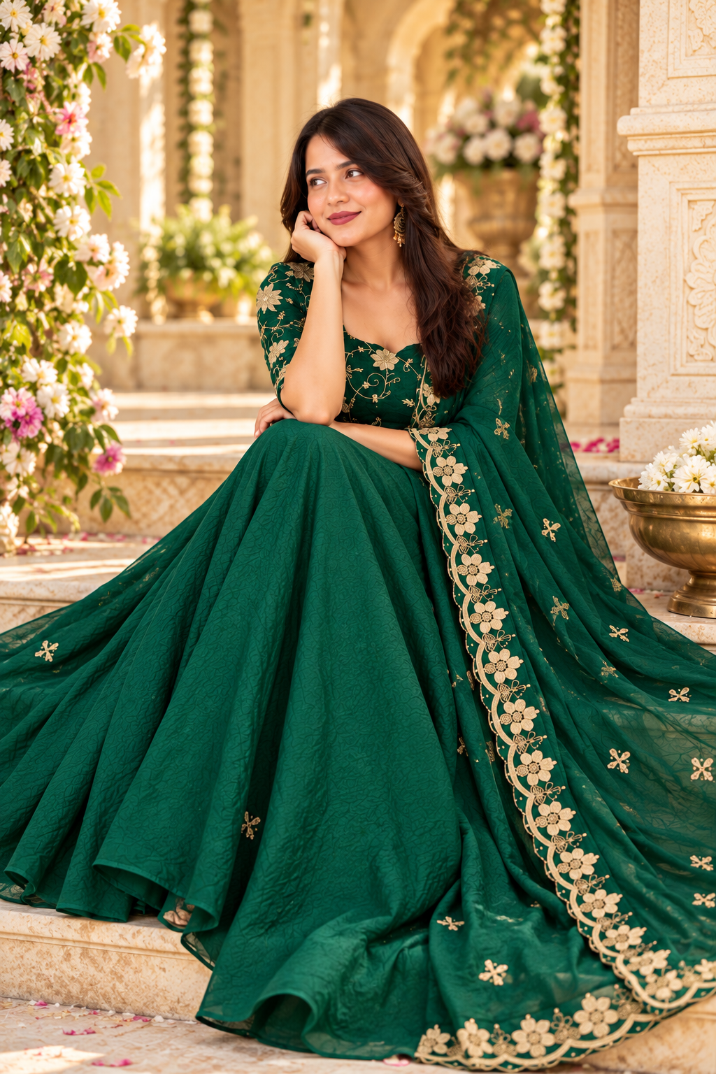 ATHIYA GREEN ANARKALI SUIT