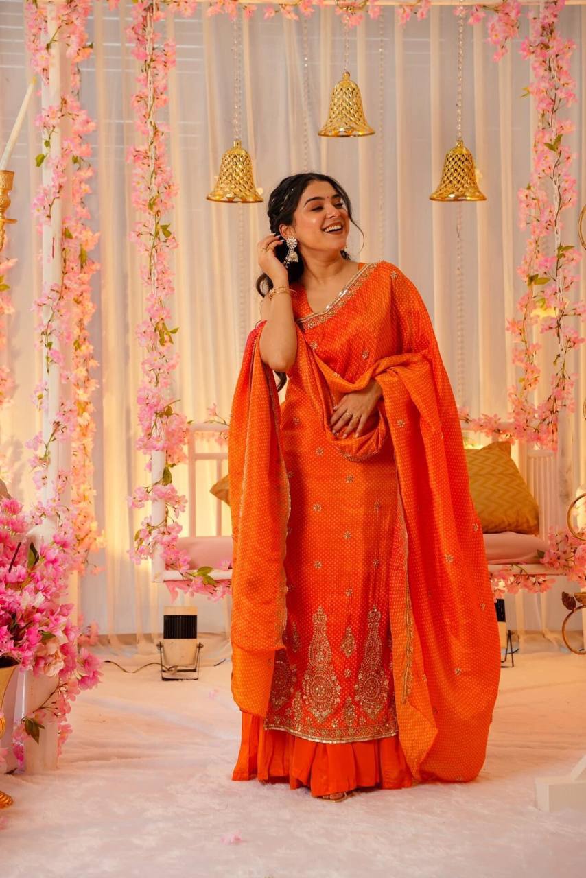 SAFFRON BANDHEJ SET