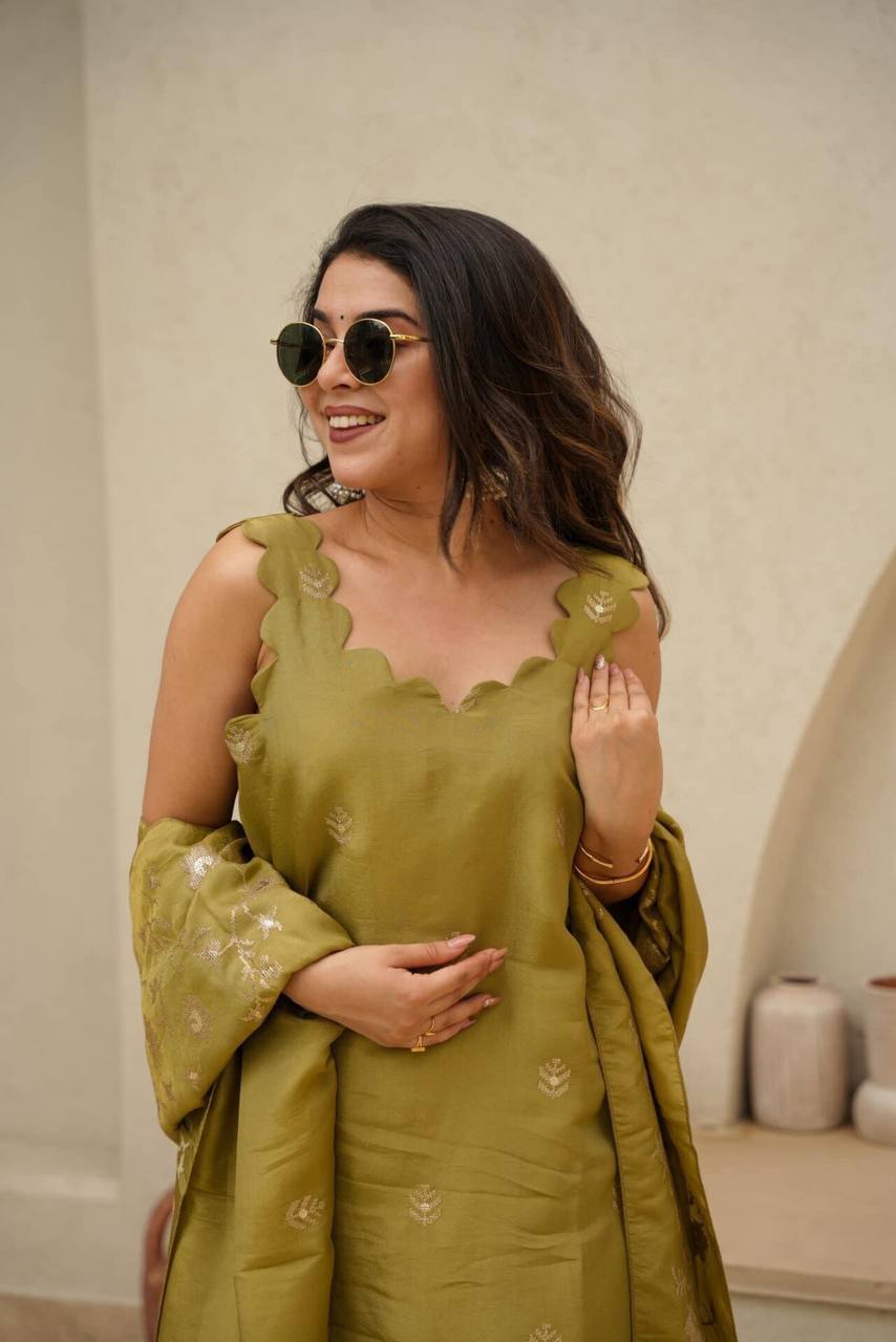 Radiance green suit - Vedhika Fashion
