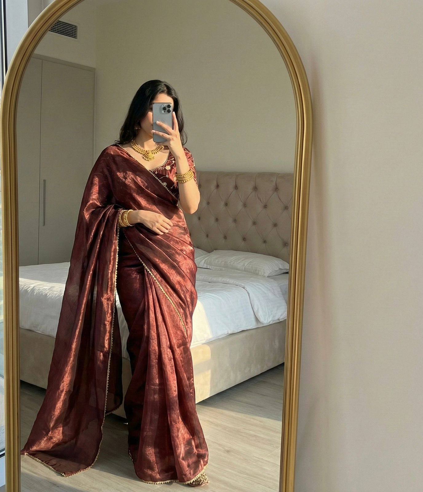 Apsara Copper Saree