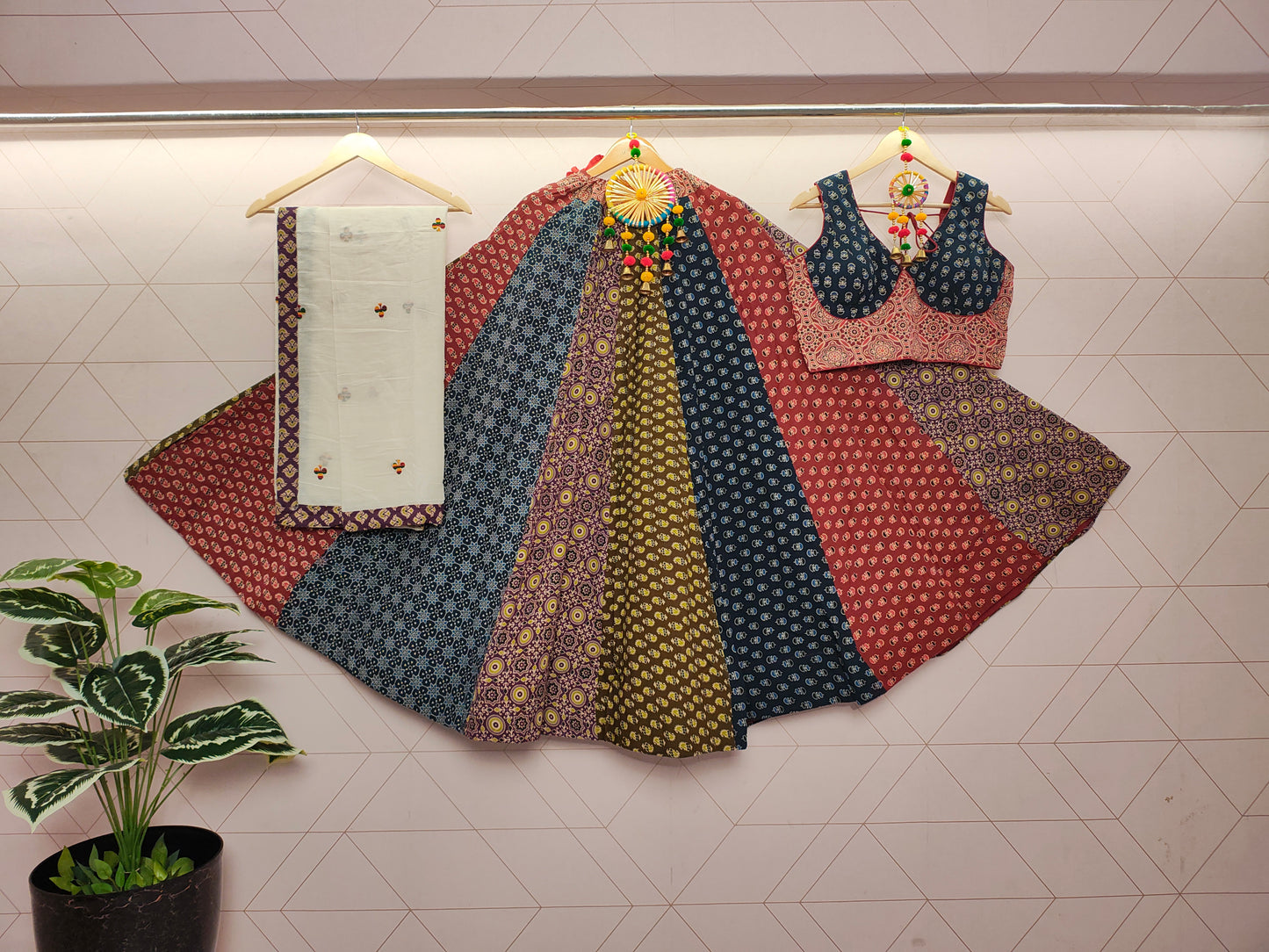 NEW AJRAKH NAVARATRI LEHENGA - Vedhika Fashion