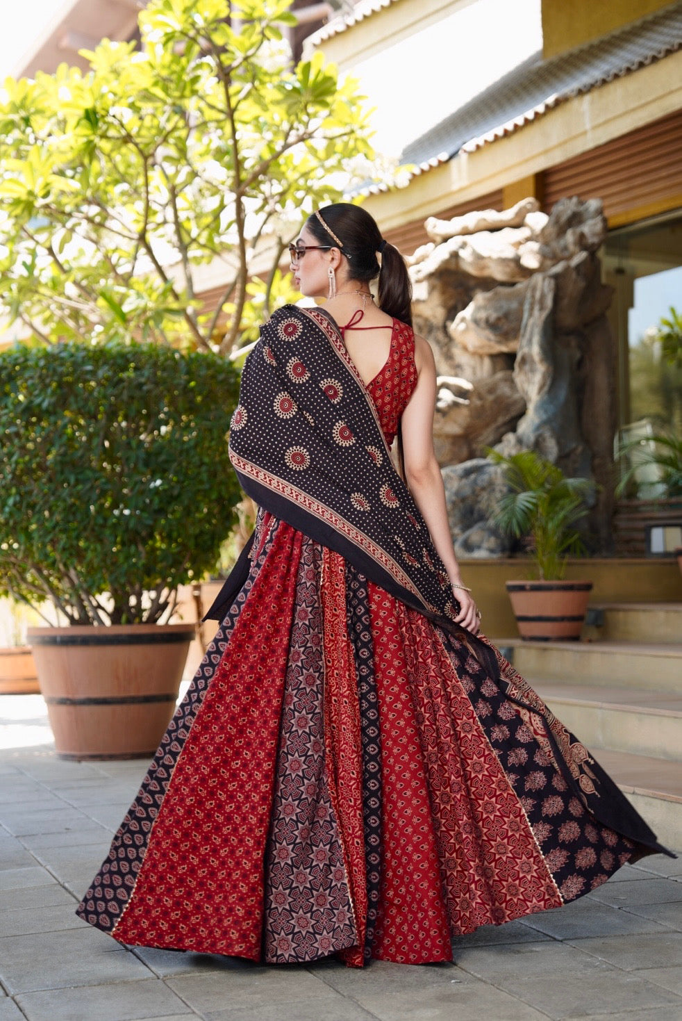 AJRAKH PRINT LEHENGA - Vedhika Fashion