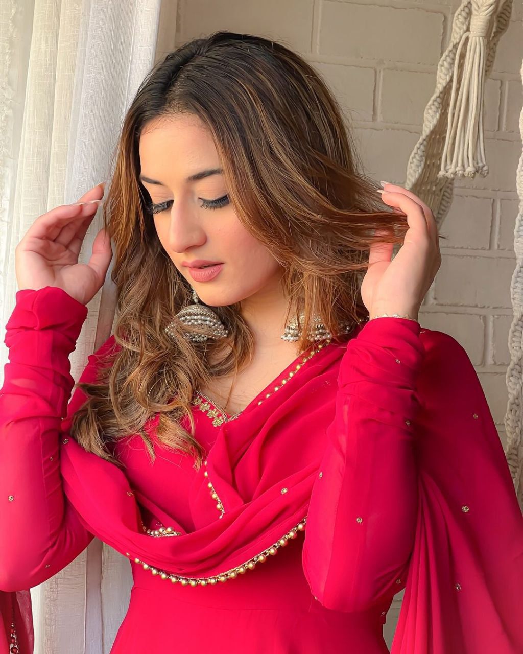 PINK HANDWORK ANARKALI