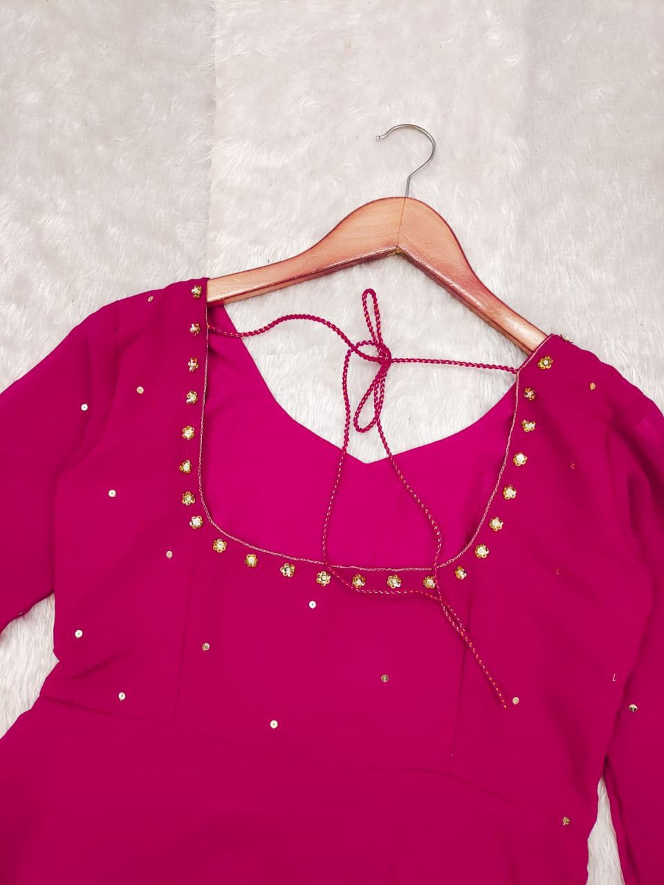 PINK HANDWORK ANARKALI