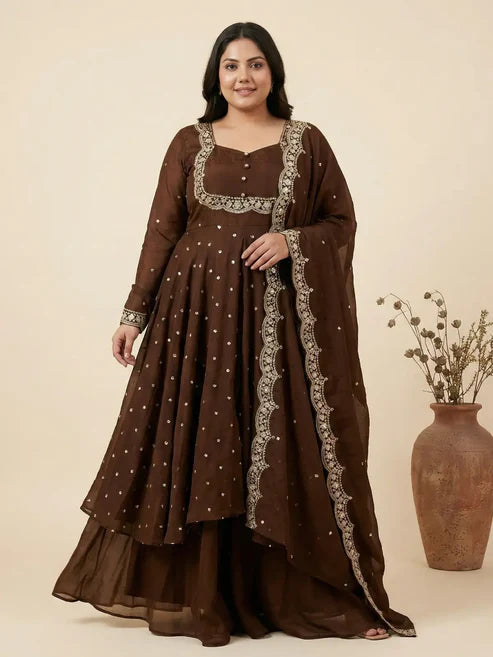 PLUS VEDHIKA BROWN SUIT