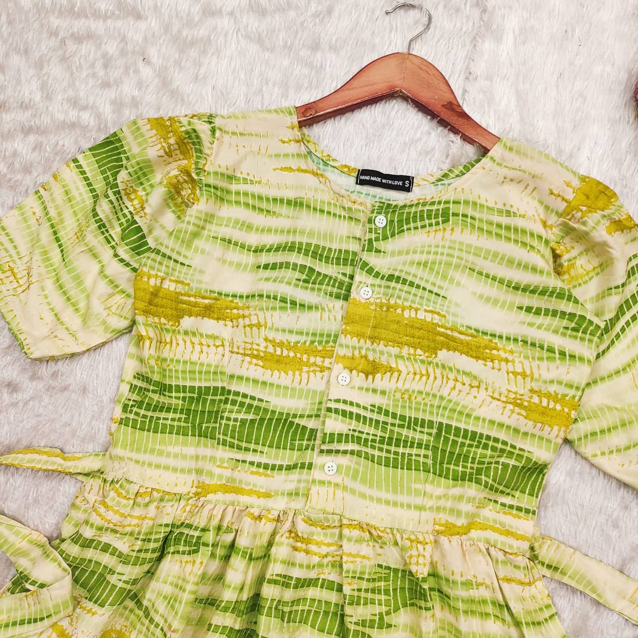 GREEN SHIBORI MAXI - Vedhika Fashion