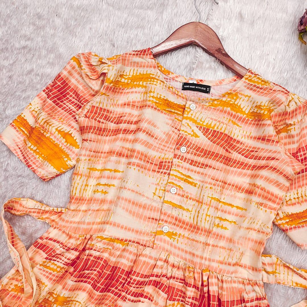 ORANGE SHIBORI MAXI - Vedhika Fashion