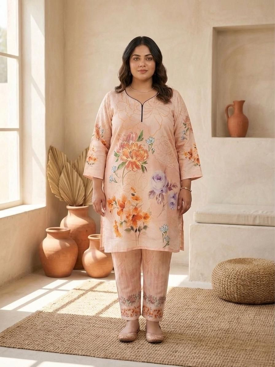 Plus Size Nirvana Pink Orange Cord Set