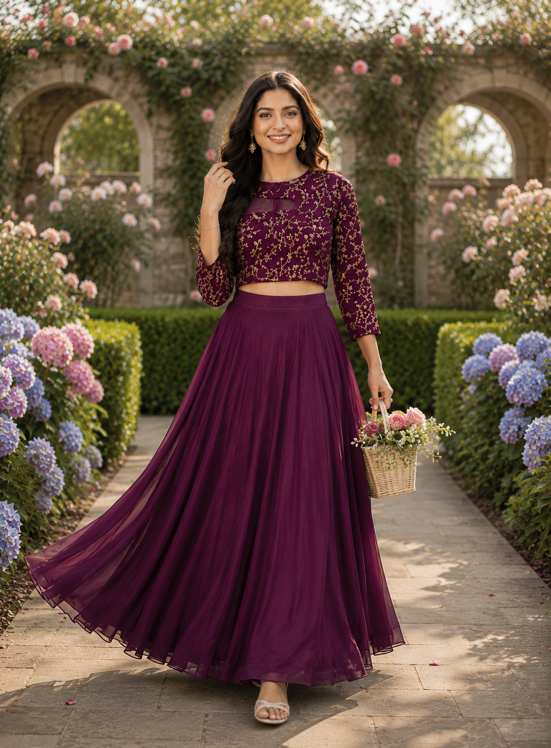 ISHIKA WINE ANARKALI SUIT