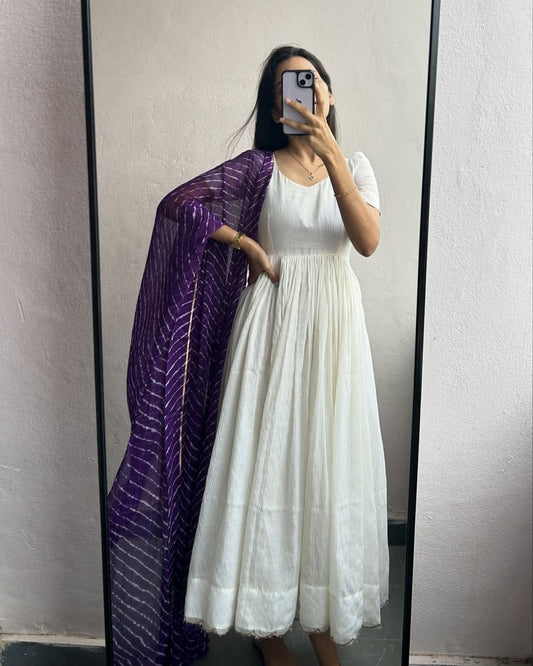 Lehar White - Vedhika Fashion