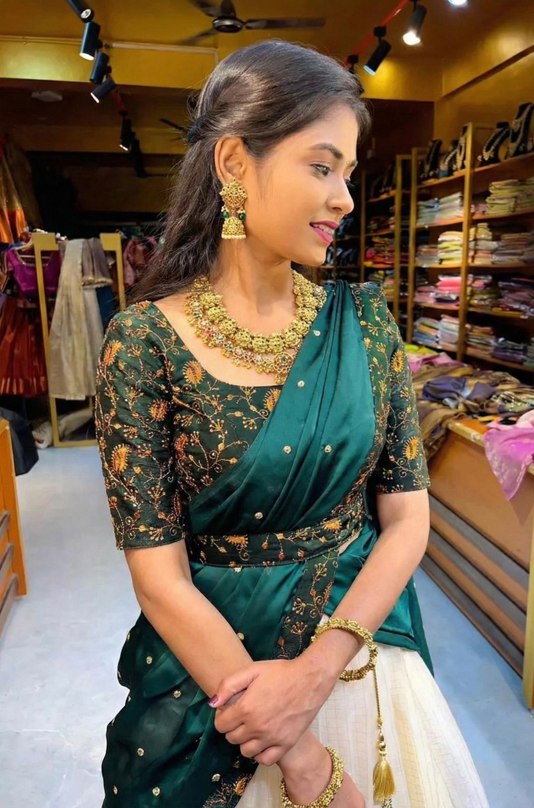 Kanakvalli Teal Lehenga
