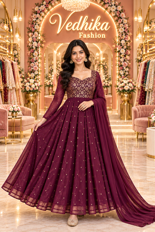 PAKHI WINE ANARKALI SUIT