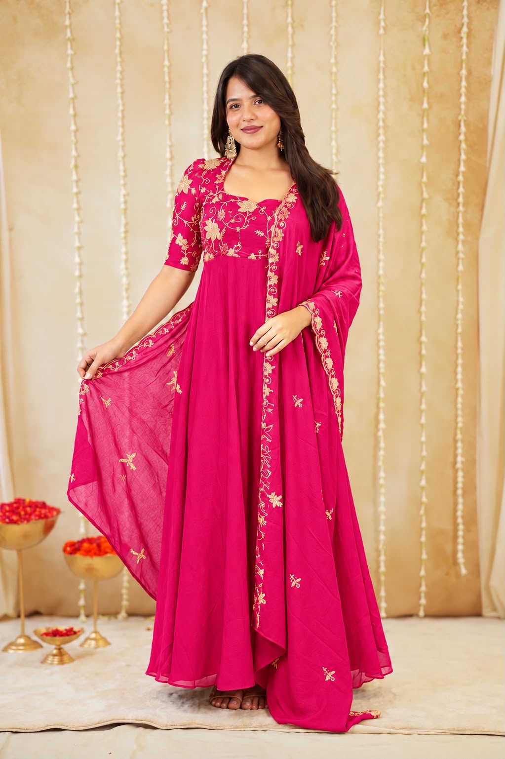 ATHIYA PINK ANARKALI SUIT