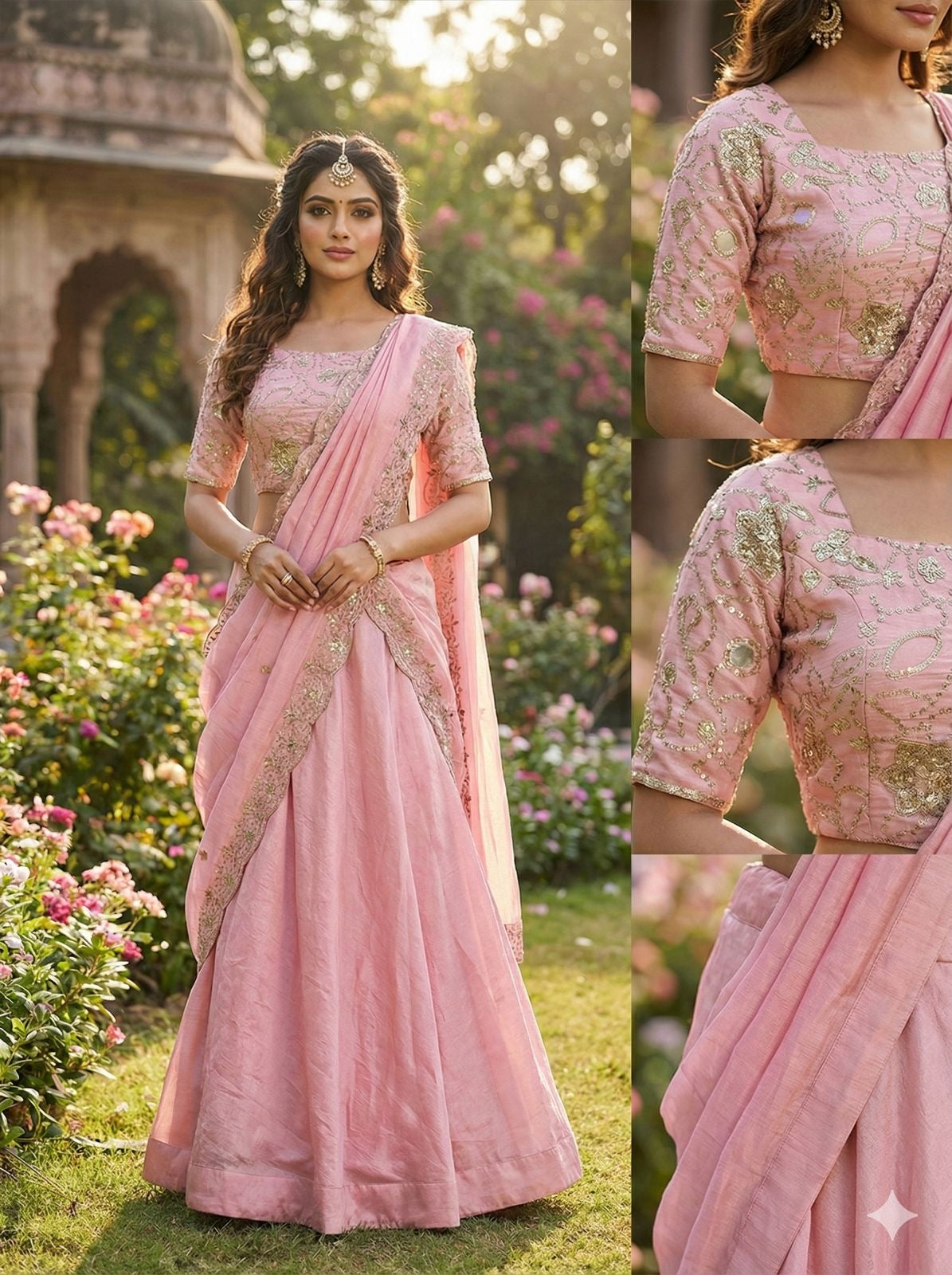 Gulabi Noor Lehenga Set