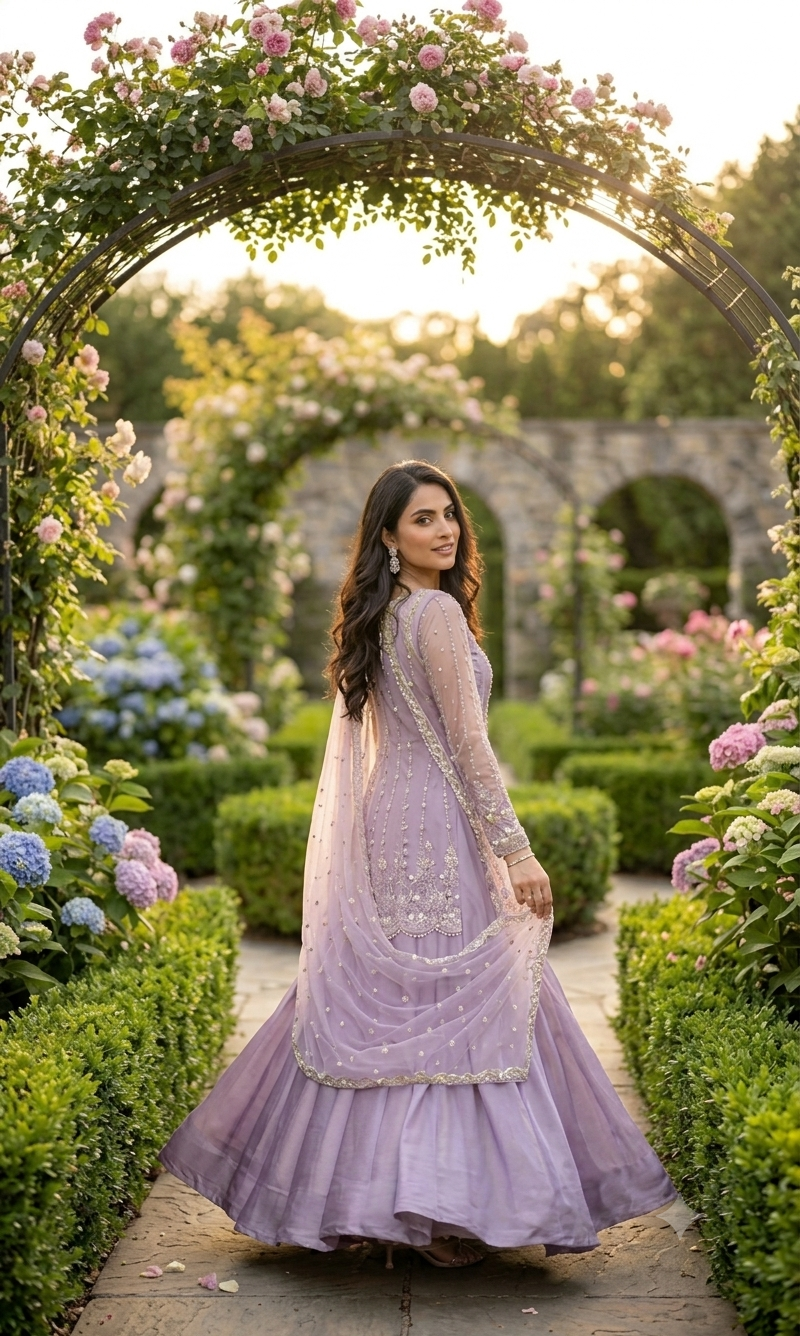 Zeenat Levender Lehenga